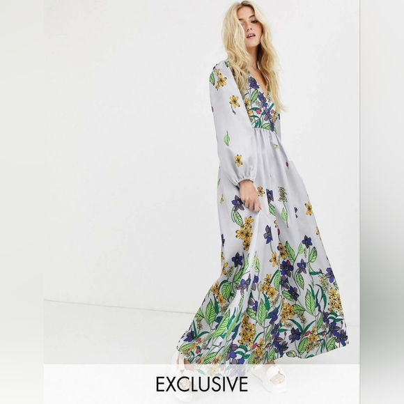 Beautiful Spring Easter Floral Maxi Dress sz 14 - Picture 3 of 3